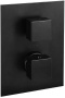 Фото встраиваемый смеситель для ванны и душа paffoni level leq519no/m термостат, черный матовый