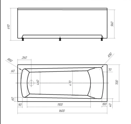 Фото акриловая ванна aquatek либра new 160*70 см, белая