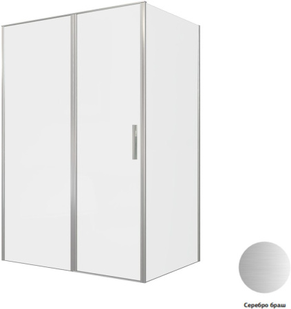 Фото душевой угол allen brau priority 3.31035.ba + 3.31047.ba 140*100*200 см, профиль серебро браш