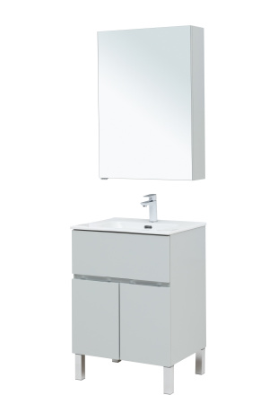 Фото комплект мебели aquanet алвита new 60 1 ящик, 2 дверцы, серый