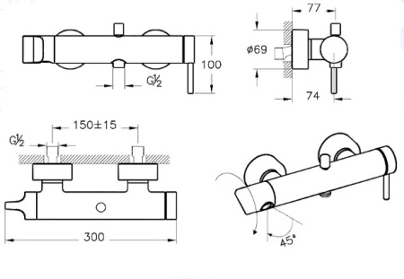 Фото смеситель для ванны vitra origin a4261926, медь