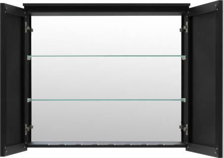 Фото зеркало-шкаф de aqua алюминиум 90 черный