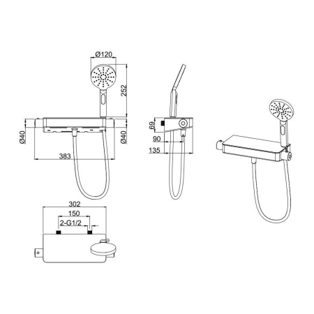 Фото смеситель для душа allen brau fantasy 5.11002-31, черный матовый