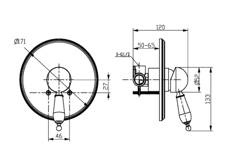 Фото смеситель для душа встраиваемый boheme tradizionale oro 285, золото