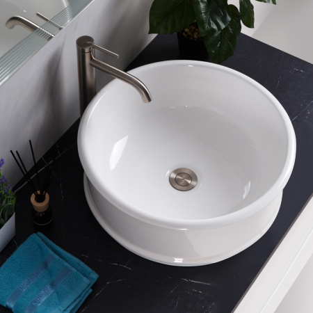 Фото раковина накладная belbagno bb1383 45*45 см, белая