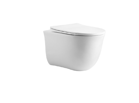 Фото унитаз-компакт подвесной безободковый aquatek классик aq1112-00 490*365*340 мм, горизонтальный выпуск, тонкое сиденье с механизмом плавного закрывания, крепеж