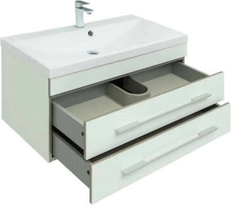 Фото комплект мебели aquanet верона 90 белый (подвесной 2 ящика)