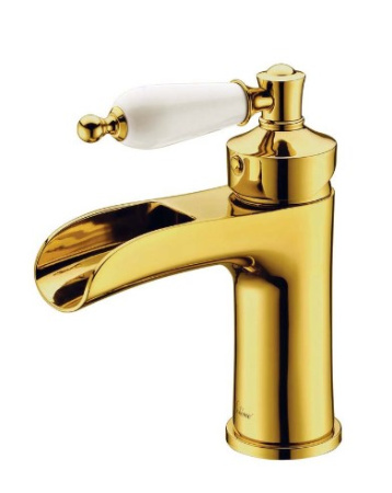 Фото смеситель для раковины boheme vogue 211, золото