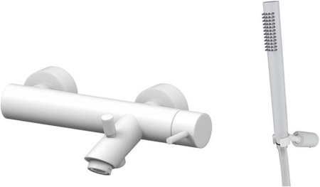 Фото смеситель для ванны и душа paffoni light lig023bo, белый матовый