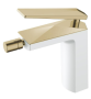 Фото смеситель для биде boheme venturo 386-w, белый глянец/золото
