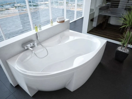 Фото акриловая ванна aquatek вега правая 170*105 см, белая