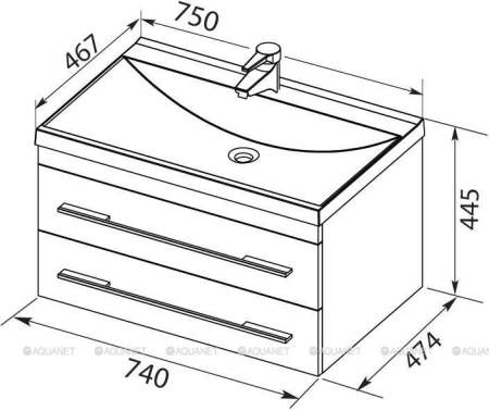 Фото комплект мебели aquanet верона 75 белый матовый