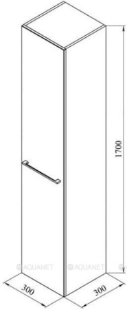 Фото пенал подвесной de aqua тока 1s 30 r белый