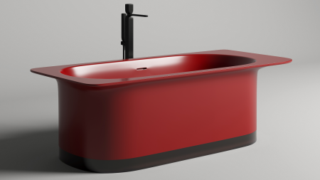 Фото ванна salini s-stone ninfea 102721mrf 180*82 см, матовая покраска ral полностью