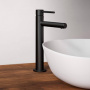 Фото смеситель для раковины высокий vitra origin a4255736, черный матовый
