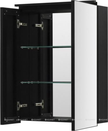 Фото зеркало-шкаф de aqua алюминиум 60 черный