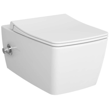 Фото унитаз подвесной безободковый с биде vitra metropole rim-ex 7672b003-1684, белый