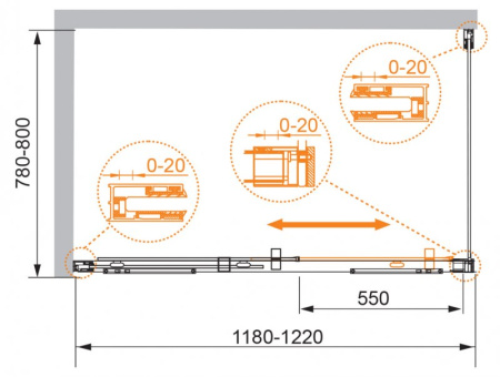 Фото душевой угол cezares premier-soft-w-ah-1-120/80-c-cr-iv 120*80*195 см