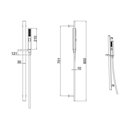 Фото душевой гарнитур allen brau infinity 5.21013-31, черный матовый