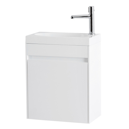 Фото тумба подвесная belbagno pietra mini 46-l bianco lucido, левая