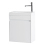 Фото тумба подвесная belbagno pietra mini 46-l bianco lucido, левая