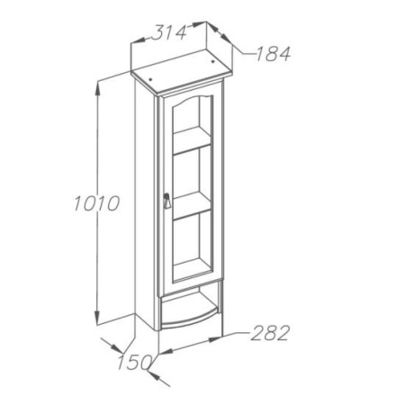 Фото шкафчик подвесной opadiris риспекто левый 30 см, белый матовый