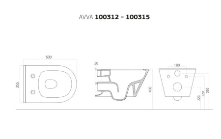 Фото унитаз подвесной boheme avva 972-mw, белый матовый