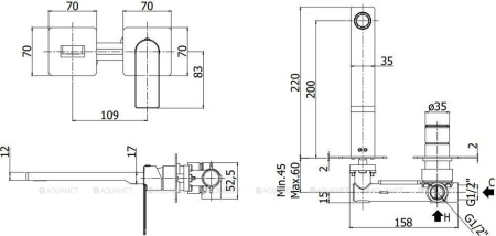 Фото смеситель для раковины paffoni tango ta105cr70 встраиваемый в стену, хром