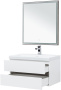 Фото комплект мебели aquanet беркли 80 белый/дуб рошелье (зеркало дуб рошелье)