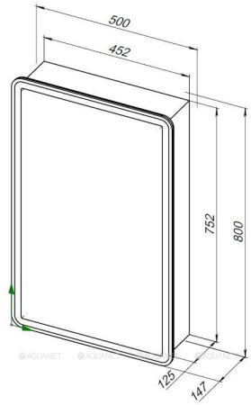 Фото зеркало-шкаф aquanet оптима 50 с led подсветкой