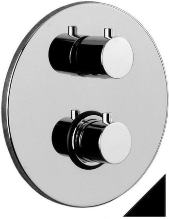 Фото встраиваемый смеситель для ванны и душа paffoni light liq019no термостат, черный матовый