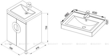 Фото тумба напольная de aqua форма 60.2 белый 