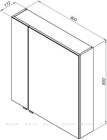 Фото зеркало-шкаф aquanet алвита new 80 белый матовый