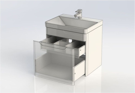 Фото тумба подвесная с раковиной aquanet софия 60 белый