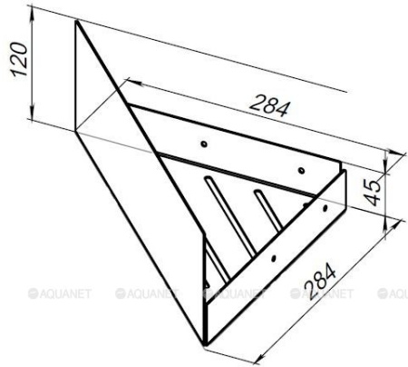 Фото полка угловая aquanet магнум 00302237 28*28 см, белая матовая