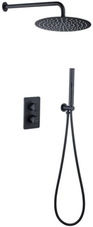 Фото встраиваемый комплект для душа allen brau priority 5.31013-31, черный матовый