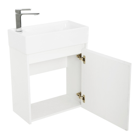 Фото тумба подвесная belbagno kraft mini 50 см правая, bianco opaco