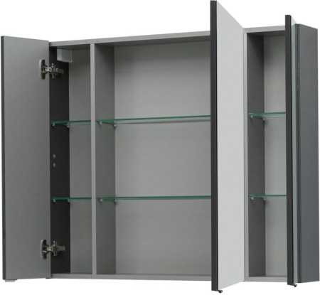 Фото зеркало-шкаф aquanet алвита 100 серый антрацит