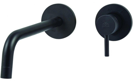 Фото смеситель для раковины paffoni light lig101no70 встраиваемый в стену, черный матовый