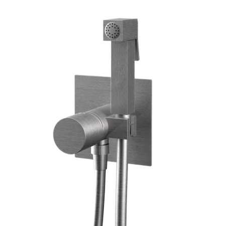 Фото гигиенический душ со смесителем remer edge eg565np, никель брашированный