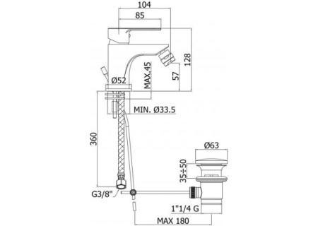 Фото смеситель для биде paffoni elle blu135cr, хром