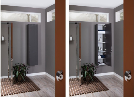 Фото пенал подвесной aquanet алвита 35 серый антрацит