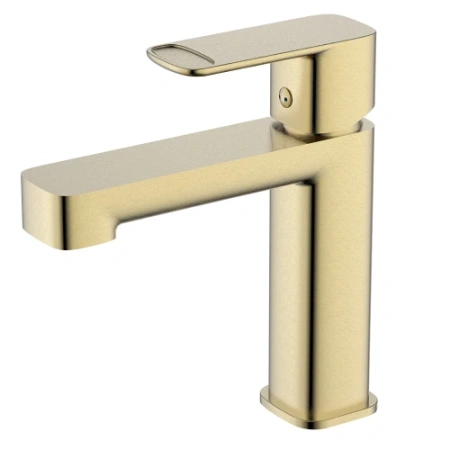 Фото смеситель для раковины aquame parma aqm6610bg, золото матовое