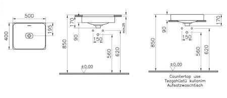 Фото раковина накладная vitra metropole 50 см 7534b003-0673, белая
