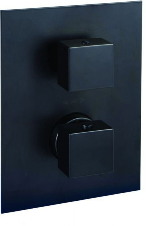 Фото встраиваемый смеситель для ванны и душа paffoni elle leq513no/m термостат, черный матовый