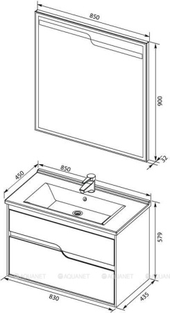 Фото комплект мебели aquanet модена 85 белый