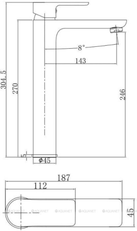 Фото смеситель для раковины aquanet arctic af520-11сw высокий, белый