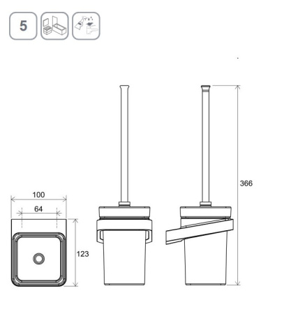 Фото ерш подвесной ravak 10° td 410.20 x07p566, черный