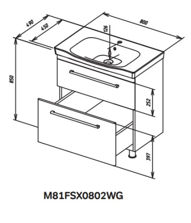 Фото тумба напольная am.pm like m80fsx0802wg 80 см, белая