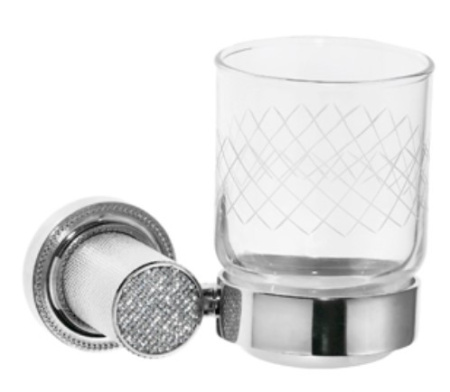 Фото стакан настенный boheme royale cristal 10924-cr, хром